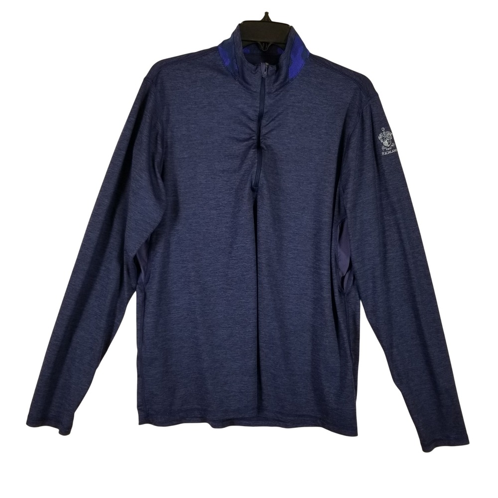 Greyson Sport Mens Richland Country Club 1/4 Zip Pullover Navy Blue Camo Large‎